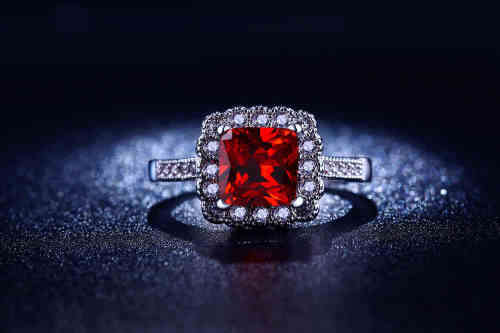 EXCEPTIONAL!!  1.00 CT Engagement Ring With Simulated Ruby Size 7 US (July Birthstone)