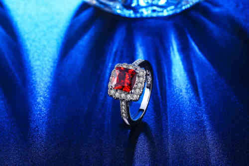 EXCEPTIONAL!!  1.00 CT Engagement Ring With Simulated Ruby Size 7 US (July Birthstone)