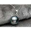 Real Freshwater Black Pearl Pendant With Necklace