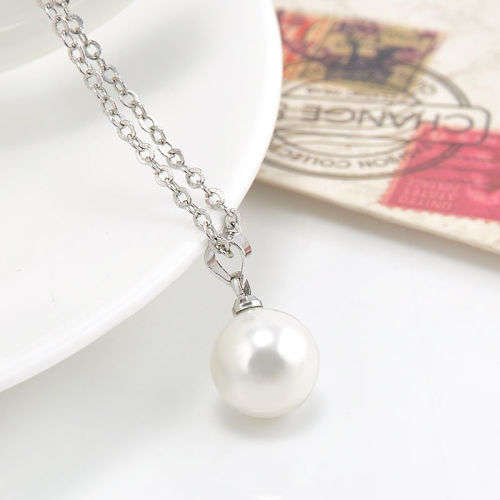Real Freshwater White Pearl Pendant With Necklace
