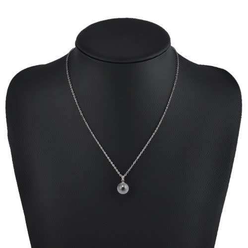 Real Freshwater Black Pearl Pendant With Necklace