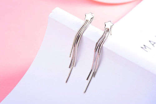 Beautiful Silver Filled Star Drop Earrings