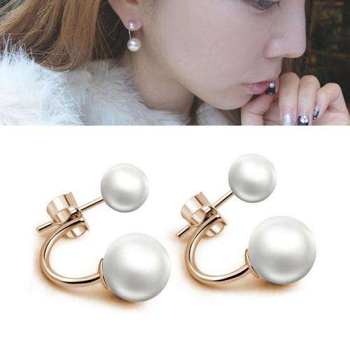 Charming Gold Pearl Dangle Earrings