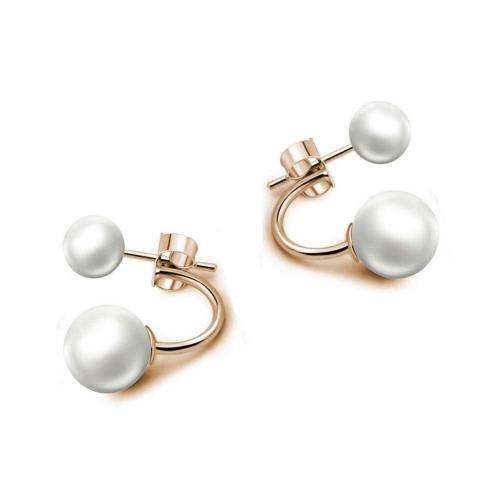 Charming Gold Pearl Dangle Earrings