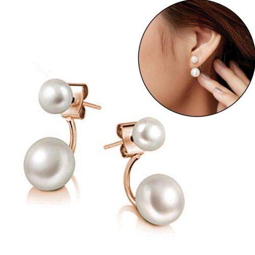 Charming Gold Pearl Dangle Earrings