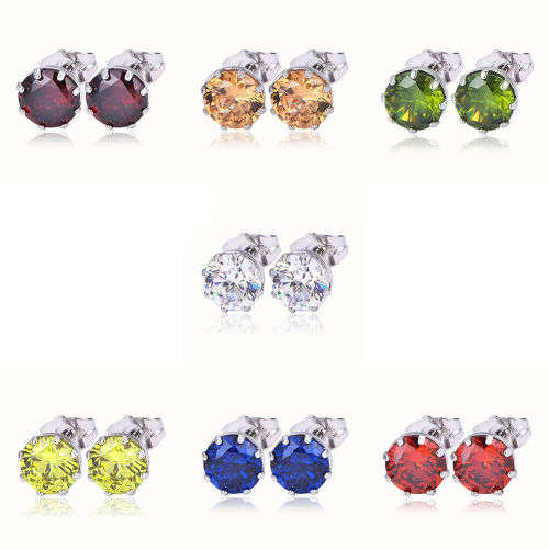 Alluring Green Peridot Crystal Stud Earrings (August Birthstone)