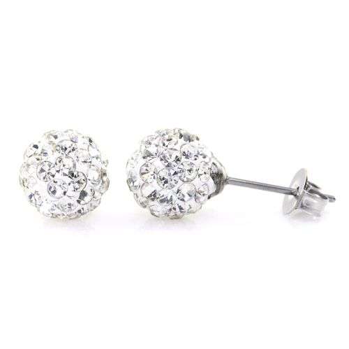 Beautiful Sparkle Round Crystal Ball Beads Earrings