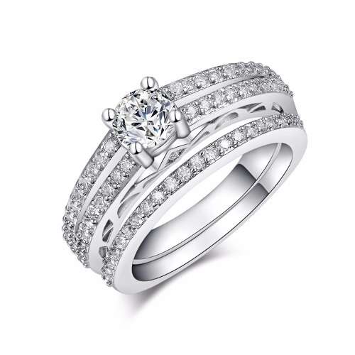 AMAZING!!! White Gold Filled Ring set with 61 Simulated 1.00ct Diamonds Size 6 US