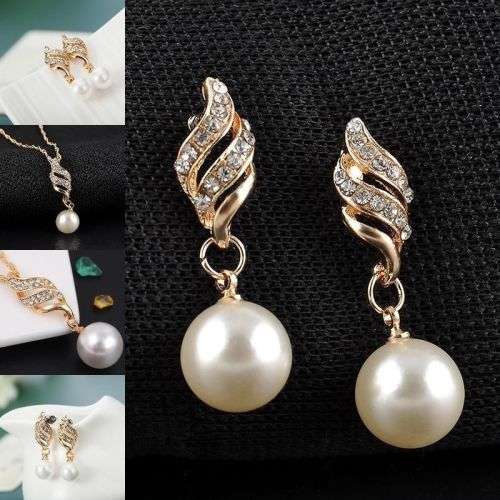 Alluring Gold Plated Pearl Necklace And Earrings Set (June Bithstone)