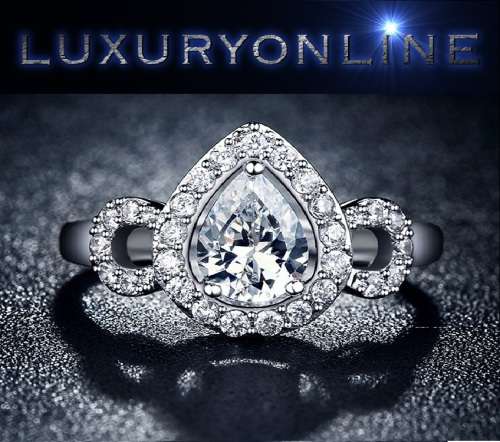 ENTICING!! 2ct Simulated Diamond Teardrop Shape Ring Size 7 US