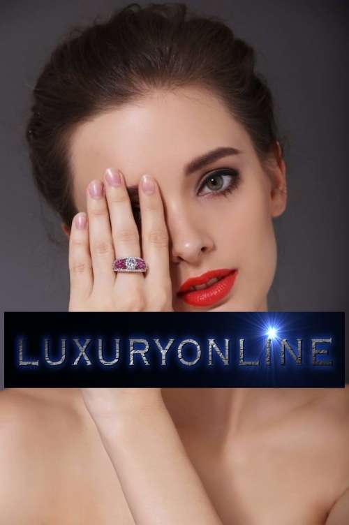 EXCUISITE!!  1.2ct Simulated Diamond With Rubellite Leaves Gold Filled Engagement Ring Size 6; 7 US