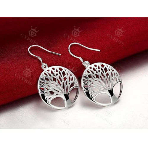 MARVELOUS!!! White Gold Filled Tree Of Life Necklace And Earrings Set