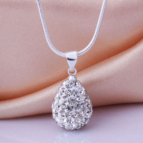 SUPERB!!  White Gold Filled Necklace And Earrings Set