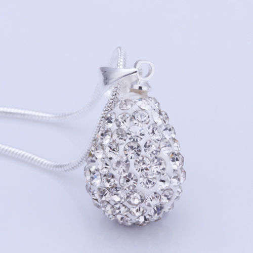 SUPERB!!  White Gold Filled Necklace And Earrings Set