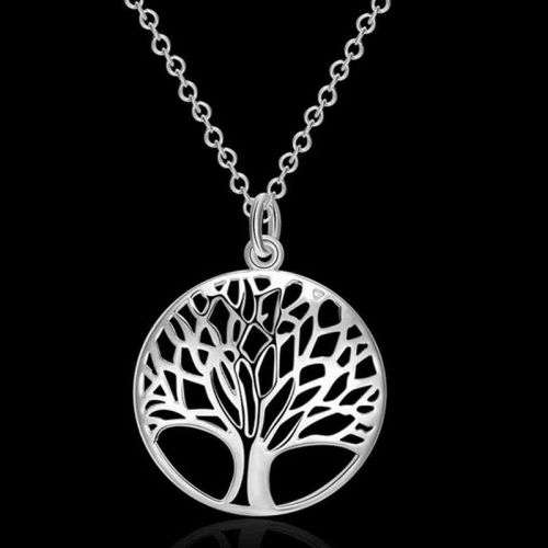 MARVELOUS!!! White Gold Filled Tree Of Life Necklace And Earrings Set