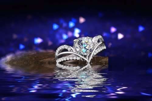 Solid 925 Sterling Silver Ring With Simulated 1,38ct Diamonds