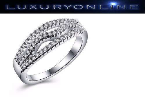 White Gold Filled Ring With 2ct Hand Crafted Simulated Diamonds