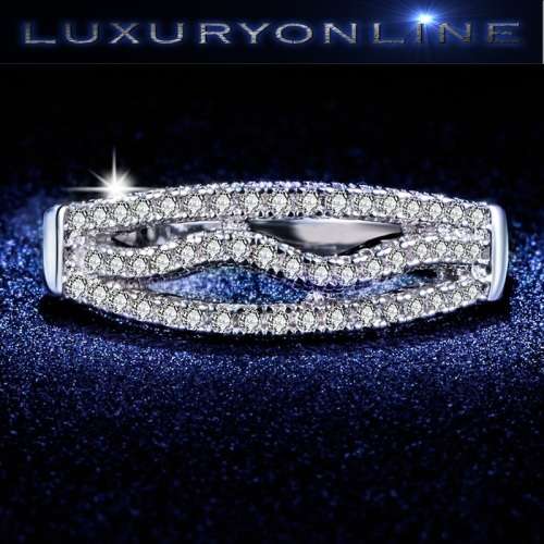 White Gold Filled Ring With 2ct Hand Crafted Simulated Diamonds