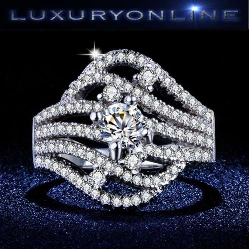 EXQUISITE!! 1,2ct Ring With Simulated Diamonds Size 6; 7; 8 US