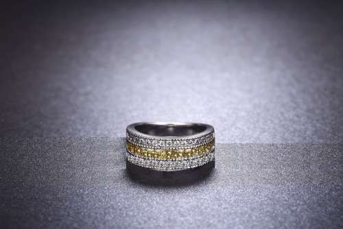 White Gold Filled Ring With Simulated Diamonds