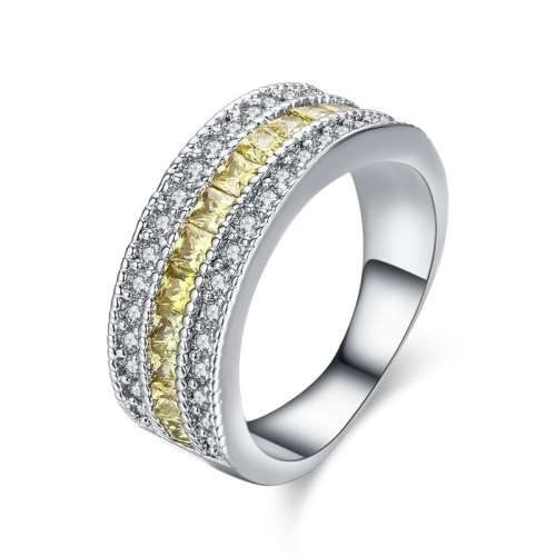 White Gold Filled Ring With Simulated Diamonds