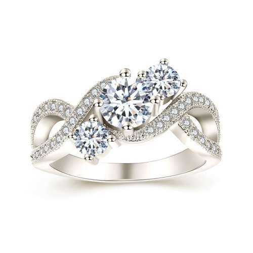 BRILLIANT!! Ring With 2.34ct Simulated Diamonds Size 8 US