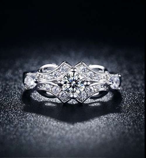 MARVELOUS! Ring With Hand Crafted Simulated Diamonds Size 7 US