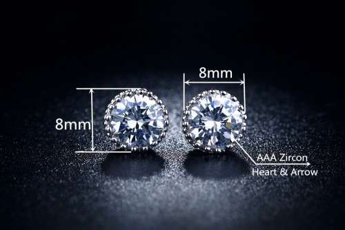 White Gold Filled 2,00ct Simulated Diamond Crown Earrings