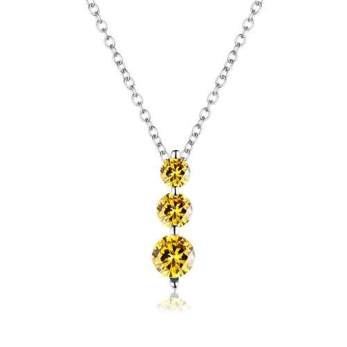 IMPRESSIVE!  Necklace With Simulated Yellow Diamonds