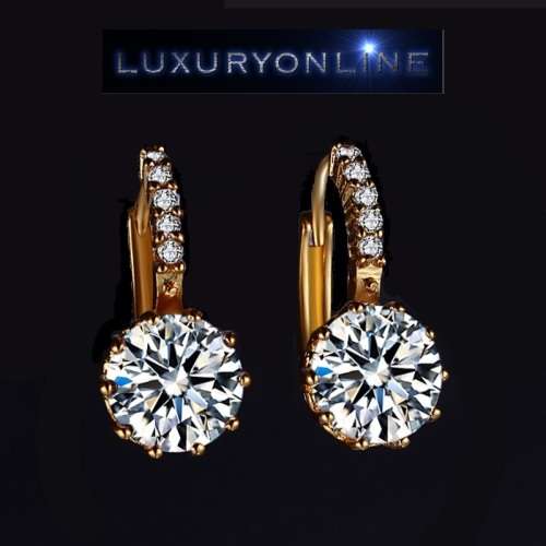 MARVELOUS! Hoop Earrings With 5 Simulated Diamonds