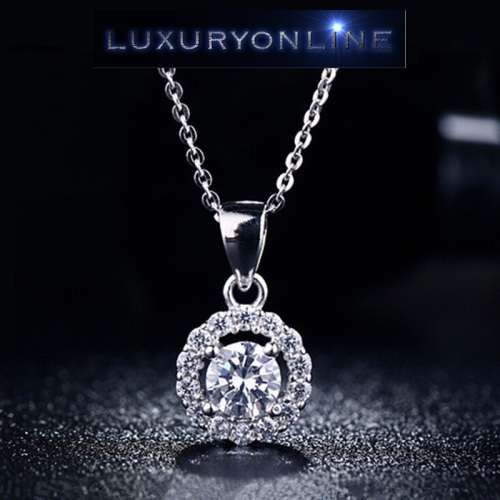 White Gold Filled Simulated Diamond Necklace