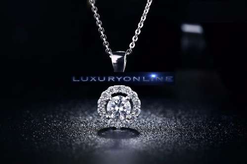 White Gold Filled Simulated Diamond Necklace