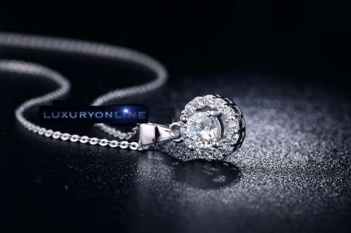White Gold Filled Simulated Diamond Necklace