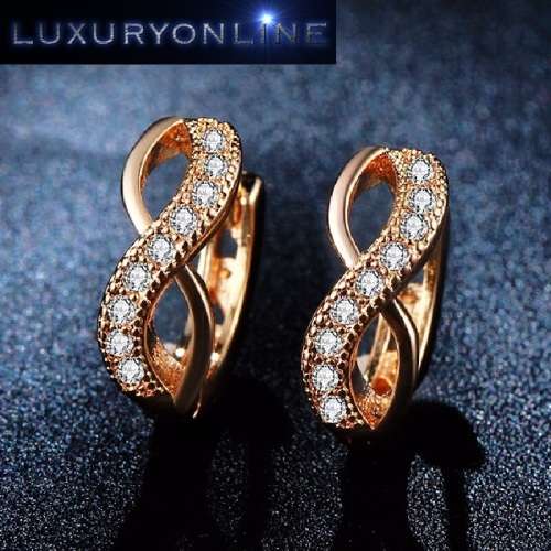 AMAZING! Simulated Diamond Infinity Hoop Earrings
