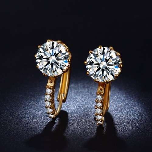 MARVELOUS! Hoop Earrings With 5 Simulated Diamonds