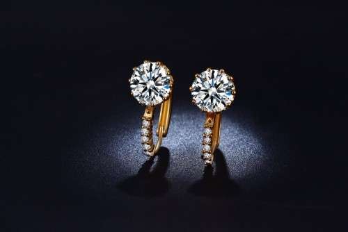 MARVELOUS! Hoop Earrings With 5 Simulated Diamonds