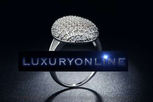 White Gold Filled Oval Ring With Simulated Diamonds