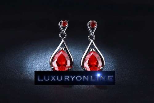 SUBLIME! Simulated Ruby Drop Earrings