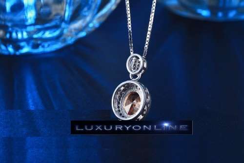 EXCUISITE!! Necklace With Handcrafted Simulated Diamonds And Simulated Citrine Stone