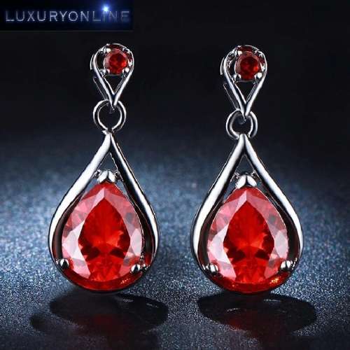 SUBLIME! Simulated Ruby Drop Earrings