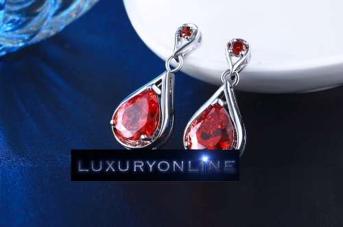 SUBLIME! Simulated Ruby Drop Earrings