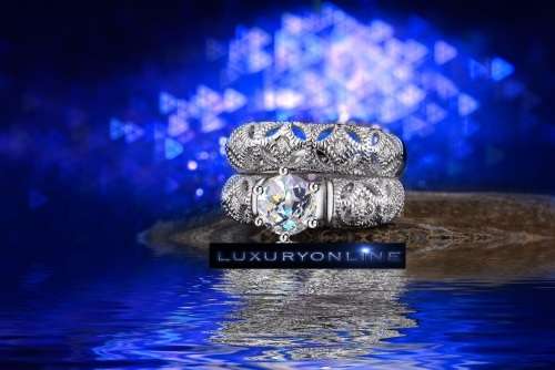 White Gold Filled Ring Set With 10 Simulated Diamonds