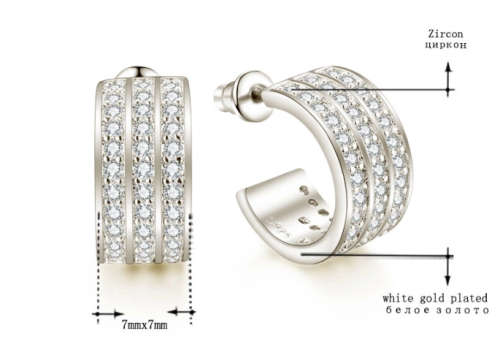 GORGEOUS!! Hoop Earrings With Simulated Diamonds