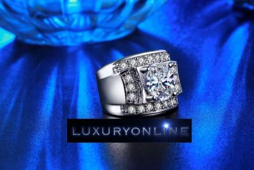 White Gold Filled Ring With 2,25ct Simulated Diamonds