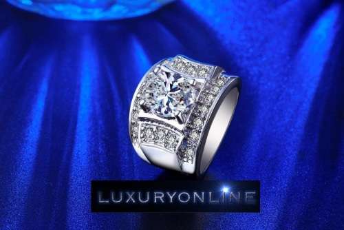 White Gold Filled Ring With 2,25ct Simulated Diamonds