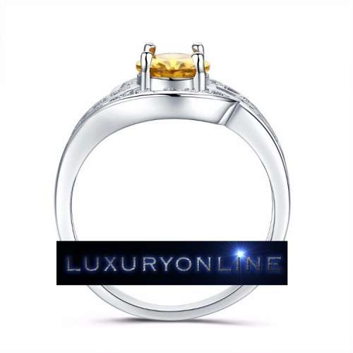 MARVELOUS! Ring With Simulated White And Yellow Diamonds Size 6;  8; 9 US