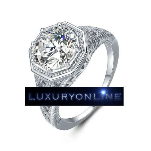 EXCELLENT! 1.38ct  Simulated Diamond Ring Size 7; 9 US