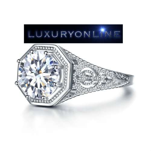 EXCELLENT! 1.38ct  Simulated Diamond Ring Size 7; 9 US