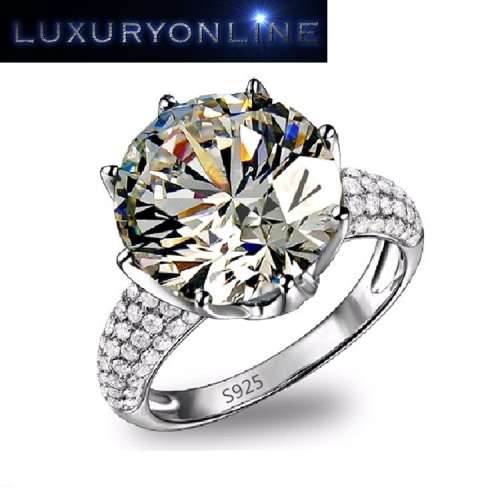 Hand Crafted White Gold Filled Simulated Diamond Crown Ring