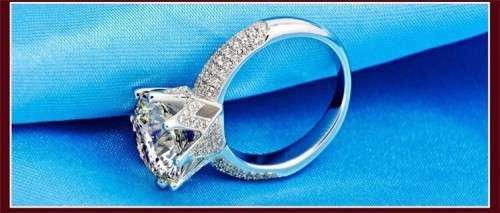 Hand Crafted White Gold Filled Simulated Diamond Crown Ring